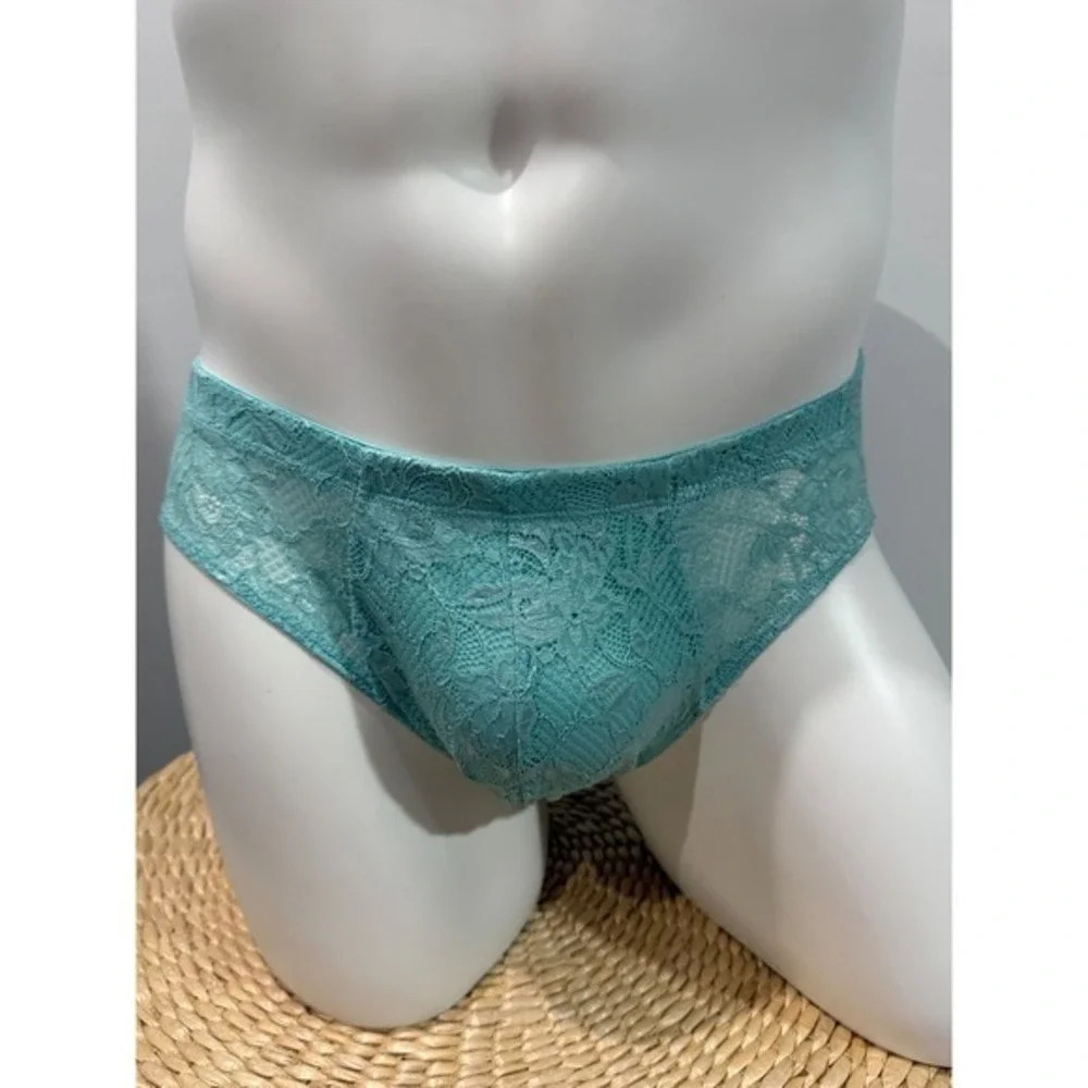 Cosabella Men's Never Say Never Comfort Micro Brief Lace Underwear Blu Capri
